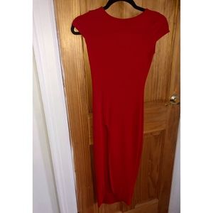 sexy red hot dress with extreme slit